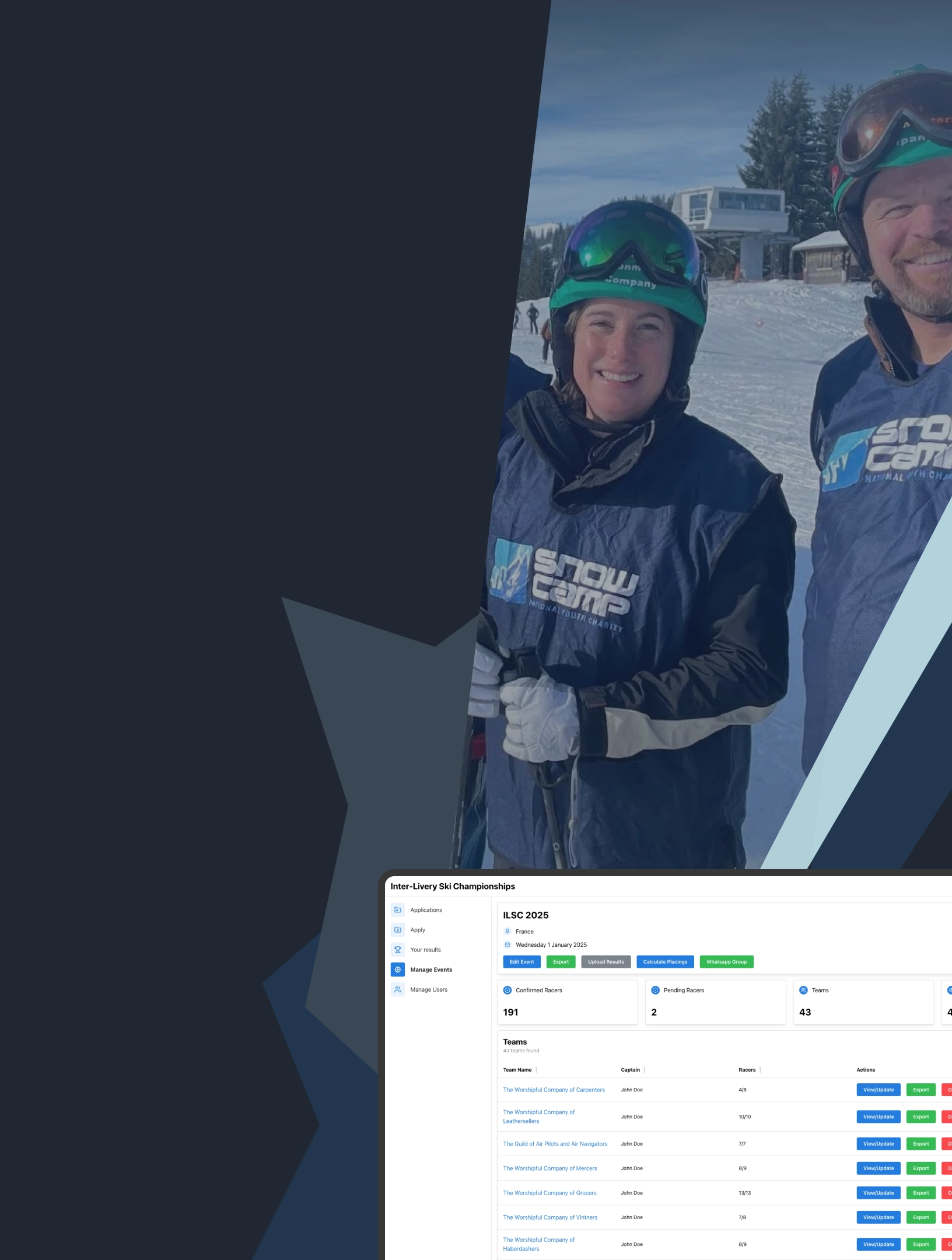 Revamping the booking process for a charity skiing competition